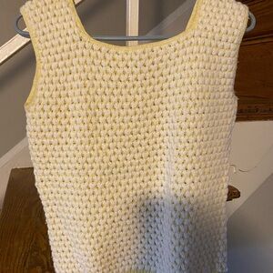 Vintage Yellow & White Bulkee Knit Sweater